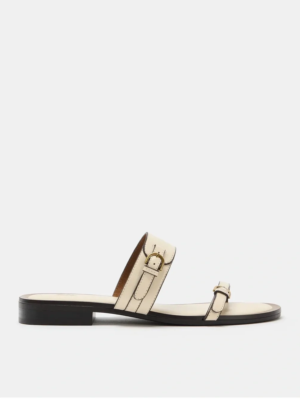 ❗️LAST CALL❗️ Zara Cream and wBrown Double-Strap Buckle Sandals - Picture 5 of 8